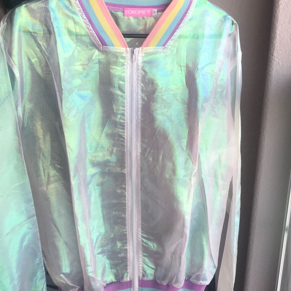 a holo sheer stylish jacket